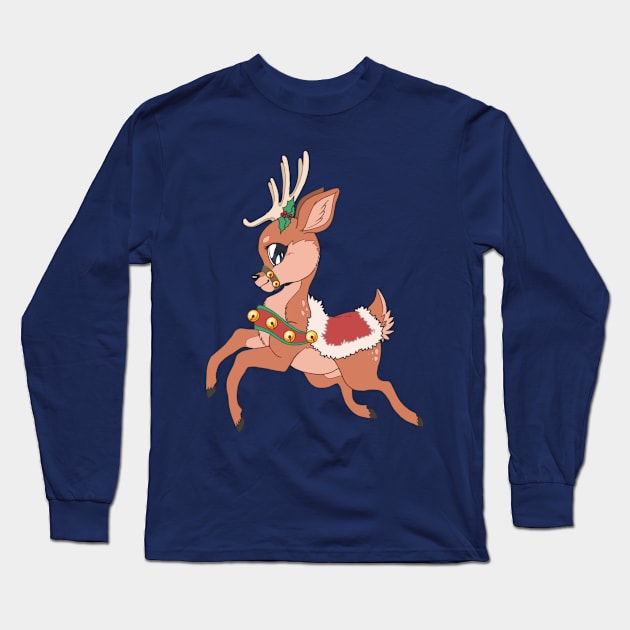 Holiday Reindeer Long Sleeve T-Shirt by Grethe_B